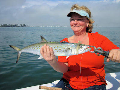 MIchelle Mumford Sarasota Bay DOA Deadly Combo Spanish mackerel caught and released with Capt. Rick Grassett