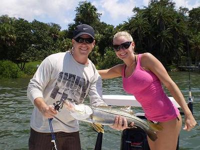 Joy and Matt and their 28 inch Snook
