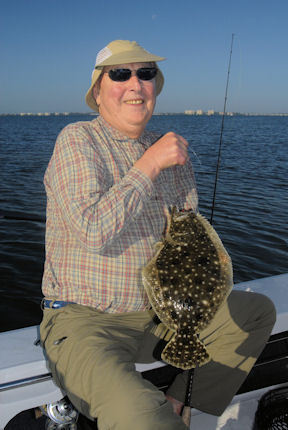 Paul Wolfstaetter's Sarasota Bay CAL jig flounder caught with Capt. Rick Grassett