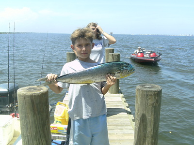 Robert Kinchen Jr. with his 1st dolphin.