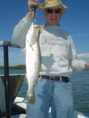 Tom Schalk's Sarasota Bay CAL jig trout caught with Capt. Rick Grassett.