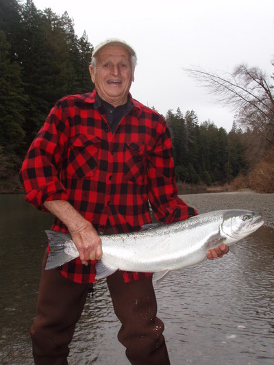 Trophy 15 pound Eel river steelhead with Smith and Eel river fishing guide Dave Jacobs