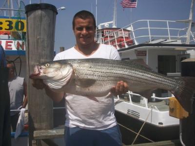 Brent Tomasino Saddle River, N.J. Pool fish 22 pound Striper