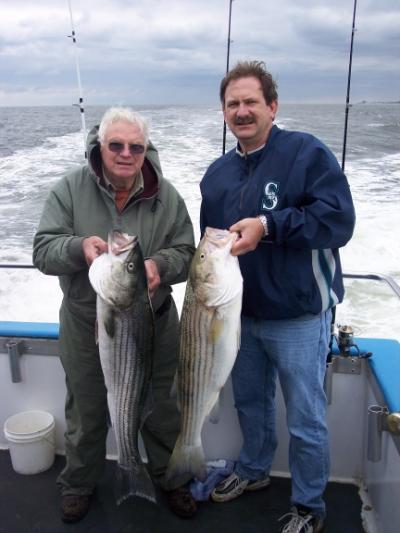 Al Preziosi, Landing N.J. and Jack Sickonic Northampton, PA  23 and 22 pound Stripers!