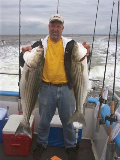 Mitch Jevic, Hillsboro, N.J. 37 inch and 33 inch Stripers