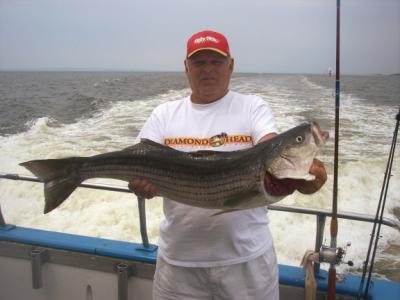 Bobby Boher/PA with the last spring Striper pool fish...18 pounds!