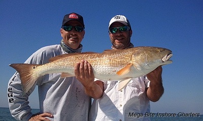 Mark shows off his big red to Capt. John.