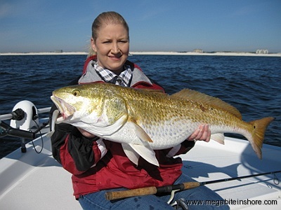 Melissa had fun bringing this big red to the boat!