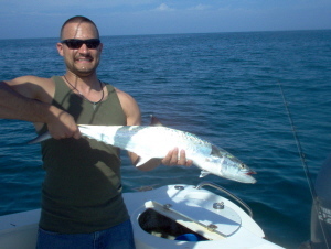 37 inch king mackerel on shrimp, offshore from Bonita Beach